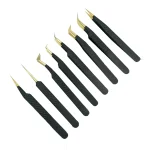 Classic Eyelash Extension tweezers Set Black Coated